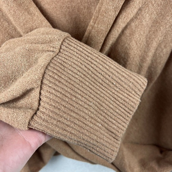 Anthropologie Womens Sweater Large Tan Neutral Long Sleeve Surplice Faux Wrap - Picture 10 of 10